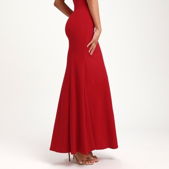 Lulu’s RARE SEXY RED RACERBACK MAXI DRESS - Picture 4 of 8